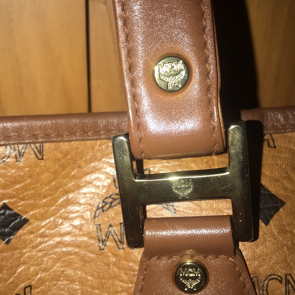 AUTHENTIC COGNAC “MCM” LARGE TOTE BAG - Picture 4 of 16